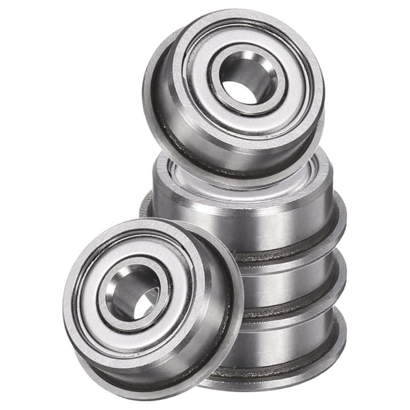 5 Pack F624ZZ Flanged Ball Bearings, 4 x 13 x 5mm Double Shielded Chrome Steel Deep Groove Bearing, ABEC5