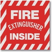 5 Pack - FIRE EXTINGUISHER INSIDE - 4"x4", Self Adhesive Vinyl Signs