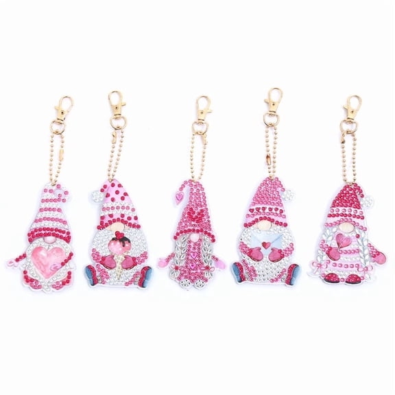 5-Pack Faceless Doll DIY Diamond Keychain Set - AA985