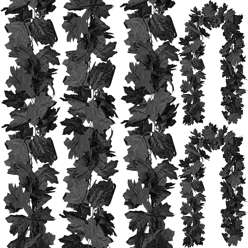 5 Pack Fall Leaf Garland, Total 29.5Ft Artificial Fall Vines Autumn ...