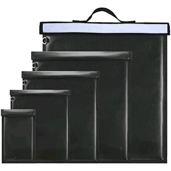 5 Pack Faraday Bags, Extra Large Faraday Bag for Laptops & Tablets & Radio & Car Keys, Faraday Cage with Handle, Fireproof & Water Resistant Faraday Pouch, Faraday Key Fob Protector