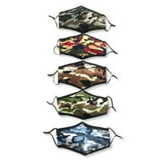 5-Pack Fashionable 100% Cotton Face Masks with Adjustable Ear Loops- Many Prints