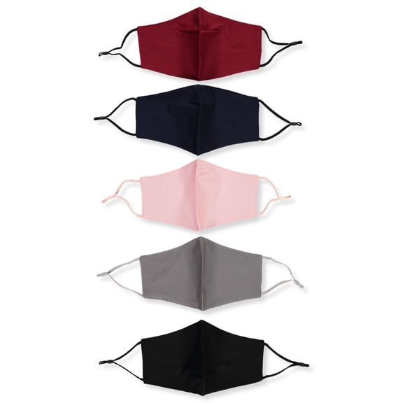 5-Pack Fashionable 100% Cotton Face Masks with Adjustable Ear Loops- Many Prints