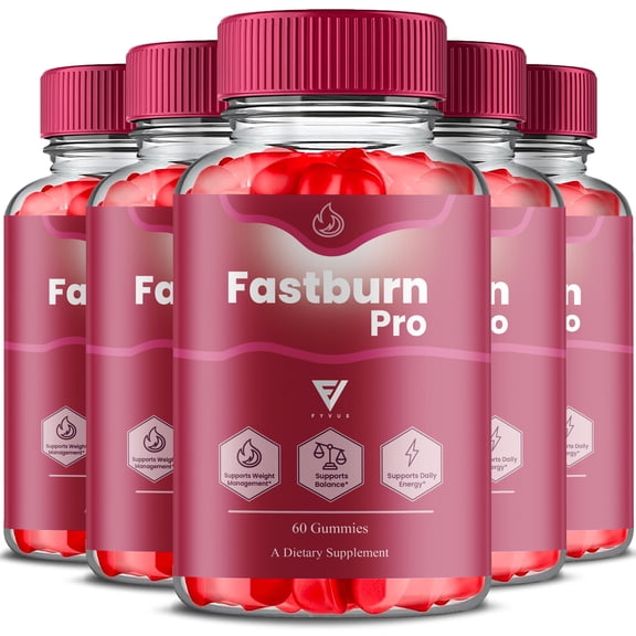 (5 Pack) Fastburn Pro Weight Support ACV, Fast Burn Pro Keto Supplement (300 Gummies)