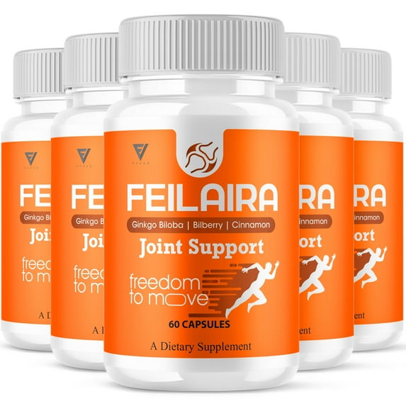 (5 Pack) Feilaira Joint Support, Feilaira Max Mobility Supplement (300 Capsules)