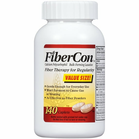 5 Pack FiberCon Fiber Therapy for Regularity Supplement 140 Caplets Each