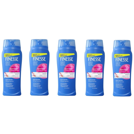 Finesse Restore and Strengthen Moisturizing Shampoo 5 pack with camellia oil and proteins 13 oz each