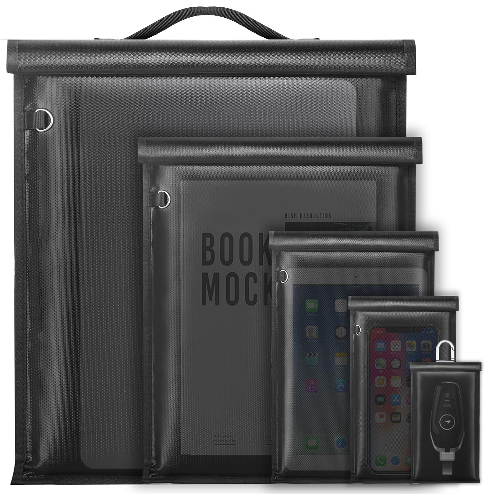 Faraday Bag Signal Blocking Fireproof & Waterproof Faraday Bags Set –  Blocks WiFi, GPS, RFID Signals For Phones, Laptops, Key Fobs Faraday Box