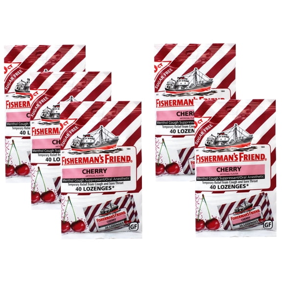 5 Pack - Fisherman's Friend Cough Suppressant Lozenges Cherry 40 Count Each