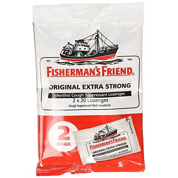 5 Pack Fishermans Friend Extra Strong Menthol Cough Suppressant 40 Lozenges Each