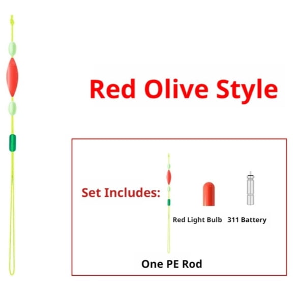 5 Pack Fishing Float 5pcs, Glow in the Dark with High Visibility, for Night Fishing in Strong Current, Red