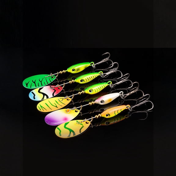 5-Pack Fishing Spinnerbaits, Realistic Fish-Shaped Lures With 360° Rotating Reflective Blades, Saltwater & Freshwater Fishing Baits For Bass Trout Salmon Crappie Anglers