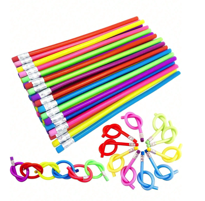 5-Pack Flexible Bendable Pencils – With Erasers - Walmart.com