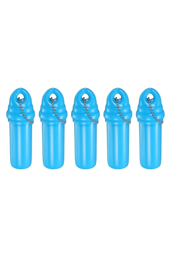 5 Pack Floating Keychain, Float Key Ring Holder with Waterproof Container, Float Key Pendant for Boating, Fishing, Water Sports, Sky Blue