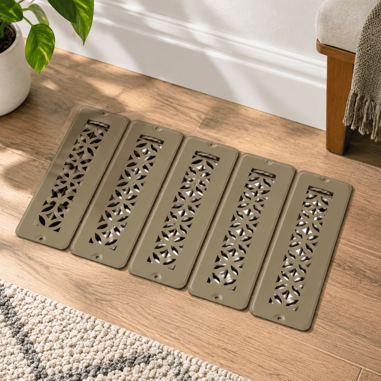 5 Pack Floor Vent Covers Register 2x10 Adjustable Decorative For Home ...