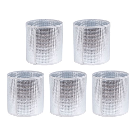 5 Pack Flower Pot Covers, Double-Sided Foil Thermal Insulation Wrap with Hook and Loop Fastener, Winter Freeze Protection Cover for Outdoor Pots Garden Balcony