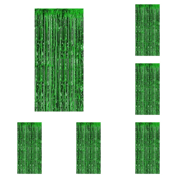 5 Pack Foil Fringe Curtain Backdrop - 3.28x6.56 Ft Metallic Tinsel Photo Booth Background for Wedding Birthday, Graduation Christmas Holiday Party Wall Decor