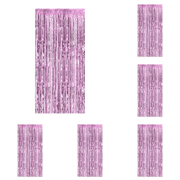 5 Pack Foil Fringe Curtain Backdrop - 3.28x6.56 Ft Metallic Tinsel Photo Booth Background for Wedding Birthday, Graduation Christmas Holiday Party Wall Decor