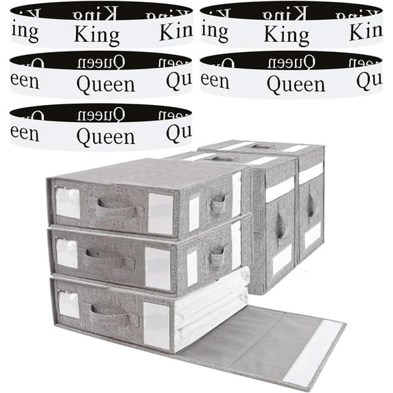 5 Pack Foldable Bed Sheet Organizer and Storage With 5 Bed Sheet ...