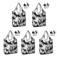 thumbnail image 1 of 5 Pack Foldable Shopping Bag,Black and Gray Halloween Bats Reusable Grocery Bags with Pockets,Large Reusable Tote Bags with Handles Waterproof & Lightweight, 1 of 6