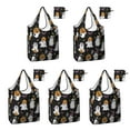 thumbnail image 1 of 5 Pack Foldable Shopping Bag,Black Halloween Ghosts and Pumpkins Reusable Grocery Bags with Pockets,Large Reusable Tote Bags with Handles Waterproof & Lightweight, 1 of 6
