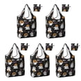 thumbnail image 1 of 5 Pack Foldable Shopping Bag,Black Halloween Ghosts and Pumpkins Reusable Grocery Bags with Pockets,Large Reusable Tote Bags with Handles Waterproof & Lightweight, 1 of 6