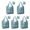 thumbnail image 1 of 5 Pack Foldable Shopping Bag,Blue Christmas Polar Bear Pattern Reusable Grocery Bags with Pockets,Large Reusable Tote Bags with Handles Waterproof & Lightweight, 1 of 6
