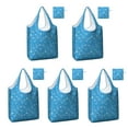 thumbnail image 1 of 5 Pack Foldable Shopping Bag,Blue Christmas Snowflake Pattern Reusable Grocery Bags with Pockets,Large Reusable Tote Bags with Handles Waterproof & Lightweight, 1 of 6