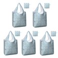 thumbnail image 1 of 5 Pack Foldable Shopping Bag,Blue Christmas Tree Pattern Reusable Grocery Bags with Pockets,Large Reusable Tote Bags with Handles Waterproof & Lightweight, 1 of 6
