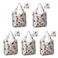 thumbnail image 1 of 5 Pack Foldable Shopping Bag,Classic Elements Halloween Pattern Reusable Grocery Bags with Pockets,Large Reusable Tote Bags with Handles Waterproof & Lightweight, 1 of 6
