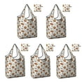 thumbnail image 1 of 5 Pack Foldable Shopping Bag,Classic Halloween Pattern Reusable Grocery Bags with Pockets,Large Reusable Tote Bags with Handles Waterproof & Lightweight, 1 of 6