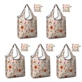 thumbnail image 1 of 5 Pack Foldable Shopping Bag,Fun Halloween Pattern Reusable Grocery Bags with Pockets,Large Reusable Tote Bags with Handles Waterproof & Lightweight, 1 of 6
