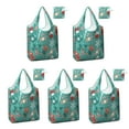 thumbnail image 1 of 5 Pack Foldable Shopping Bag,Green Christmas Baking Pattern Reusable Grocery Bags with Pockets,Large Reusable Tote Bags with Handles Waterproof & Lightweight, 1 of 6
