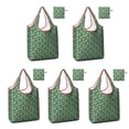 thumbnail image 1 of 5 Pack Foldable Shopping Bag,Green Christmas Snowman Pattern Reusable Grocery Bags with Pockets,Large Reusable Tote Bags with Handles Waterproof & Lightweight, 1 of 6