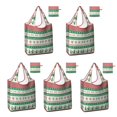 thumbnail image 1 of 5 Pack Foldable Shopping Bag,Green Christmas Tree and Snowflake Pattern Reusable Grocery Bags with Pockets,Large Reusable Tote Bags with Handles Waterproof & Lightweight, 1 of 6