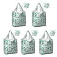 thumbnail image 1 of 5 Pack Foldable Shopping Bag,Green Christmas Tree and Text Pattern Reusable Grocery Bags with Pockets,Large Reusable Tote Bags with Handles Waterproof & Lightweight, 1 of 6