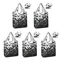 thumbnail image 1 of 5 Pack Foldable Shopping Bag,Halloween Bat Swarm Pattern Reusable Grocery Bags with Pockets,Large Reusable Tote Bags with Handles Waterproof & Lightweight, 1 of 6