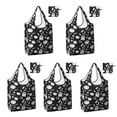 thumbnail image 1 of 5 Pack Foldable Shopping Bag,Halloween Ghost Pumpkin Pattern Reusable Grocery Bags with Pockets,Large Reusable Tote Bags with Handles Waterproof & Lightweight, 1 of 6