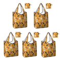 thumbnail image 1 of 5 Pack Foldable Shopping Bag,Halloween Icons Pattern Reusable Grocery Bags with Pockets,Large Reusable Tote Bags with Handles Waterproof & Lightweight, 1 of 6