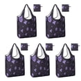 thumbnail image 1 of 5 Pack Foldable Shopping Bag,Halloween Silhouette Pattern Reusable Grocery Bags with Pockets,Large Reusable Tote Bags with Handles Waterproof & Lightweight, 1 of 6