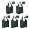 thumbnail image 1 of 5 Pack Foldable Shopping Bag,Halloween Spider Web Pattern Reusable Grocery Bags with Pockets,Large Reusable Tote Bags with Handles Waterproof & Lightweight, 1 of 6