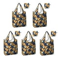 thumbnail image 1 of 5 Pack Foldable Shopping Bag,Happy Halloween Pumpkin Pattern Reusable Grocery Bags with Pockets,Large Reusable Tote Bags with Handles Waterproof & Lightweight, 1 of 6