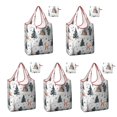 thumbnail image 1 of 5 Pack Foldable Shopping Bag,Multicolor Christmas Forest Pattern Reusable Grocery Bags with Pockets,Large Reusable Tote Bags with Handles Waterproof & Lightweight, 1 of 6