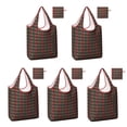 thumbnail image 1 of 5 Pack Foldable Shopping Bag,Multicolor Christmas Pattern Reusable Grocery Bags with Pockets,Large Reusable Tote Bags with Handles Waterproof & Lightweight, 1 of 6