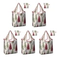 thumbnail image 1 of 5 Pack Foldable Shopping Bag,Multicolor Christmas Tree Pattern Reusable Grocery Bags with Pockets,Large Reusable Tote Bags with Handles Waterproof & Lightweight, 1 of 6