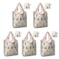 thumbnail image 1 of 5 Pack Foldable Shopping Bag,Multicolor Christmas Tree Pattern Reusable Grocery Bags with Pockets,Large Reusable Tote Bags with Handles Waterproof & Lightweight, 1 of 6