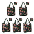 thumbnail image 1 of 5 Pack Foldable Shopping Bag,Neon Halloween Pumpkins Pattern Reusable Grocery Bags with Pockets,Large Reusable Tote Bags with Handles Waterproof & Lightweight, 1 of 6