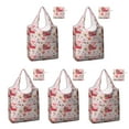 thumbnail image 1 of 5 Pack Foldable Shopping Bag,Pink Christmas Red Truck and Snowman Pattern Reusable Grocery Bags with Pockets,Large Reusable Tote Bags with Handles Waterproof & Lightweight, 1 of 6