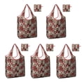 thumbnail image 1 of 5 Pack Foldable Shopping Bag,Red Christmas Collage Pattern Reusable Grocery Bags with Pockets,Large Reusable Tote Bags with Handles Waterproof & Lightweight, 1 of 6