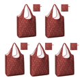 thumbnail image 1 of 5 Pack Foldable Shopping Bag,Red Christmas Deer Pattern Reusable Grocery Bags with Pockets,Large Reusable Tote Bags with Handles Waterproof & Lightweight, 1 of 6